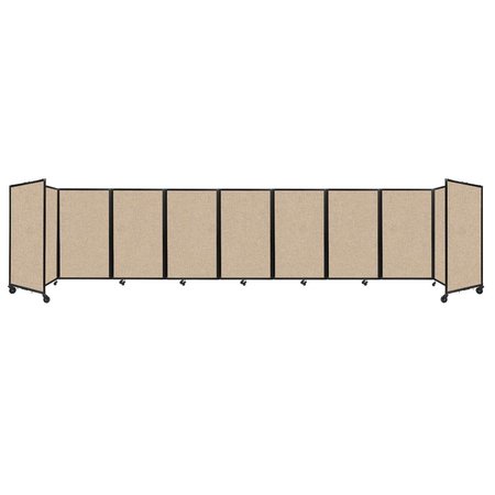 VERSARE Room Divider 360 Folding Portable Partition 25' x 5' Beige Fabric 1160901